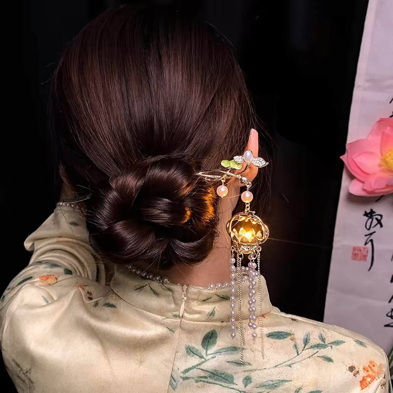 Flor luminosa hairpin para mul - Hanbok Hair Pin avaliação e preço